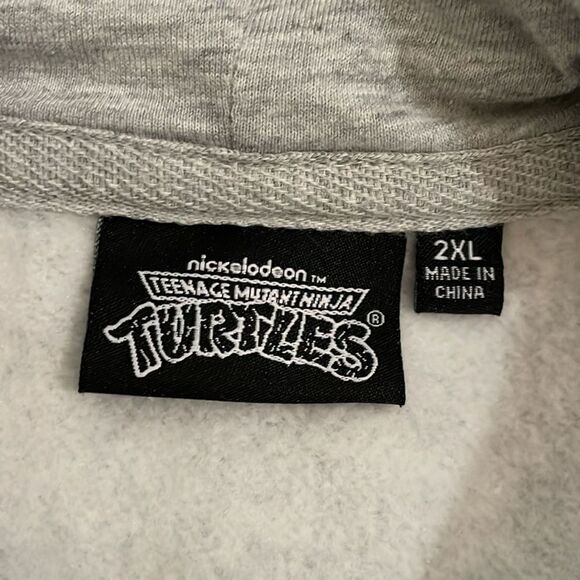 Nickelodeon Teenage Mutant Ninja Turtles Gray Hoodie Sweatshirt Adult Size 2XL - Picture 2 of 13
